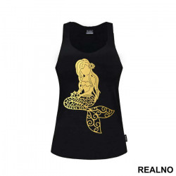 Golden Mermaid Silhouette - Sirene - Majica