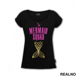 Mermaid Squad - Pink And Gold - Sirene - Majica