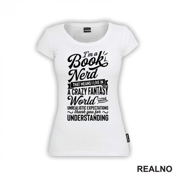 I'm A Book Nerd - Clear - Books - Čitanje - Knjige - Majica