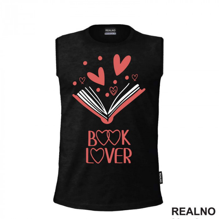 Book Lover - Pink Hearts - Books - Čitanje - Knjige - Majica