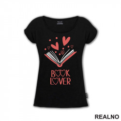 Book Lover - Pink Hearts - Books - Čitanje - Knjige - Majica