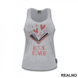 Book Lover - Pink Hearts - Books - Čitanje - Knjige - Majica