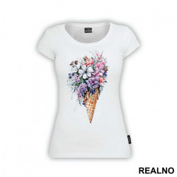 Ice Cream With Flowers - Art - Majica