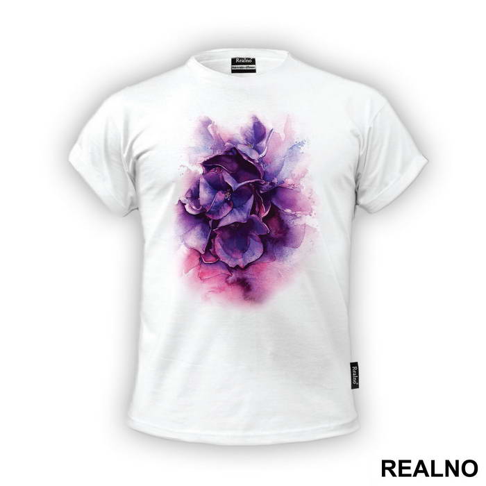 Purple Flowers - Watercolor - Art - Majica