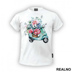 Flowers And Motorcycle - Art - Majica