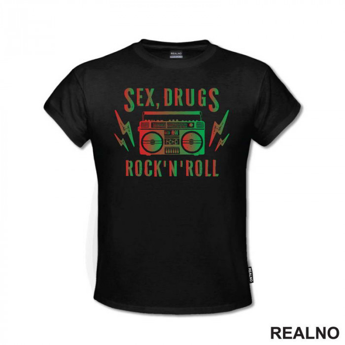 Sex, Drugs, Rock 'N' Roll - Colors - Muzika - Majica
