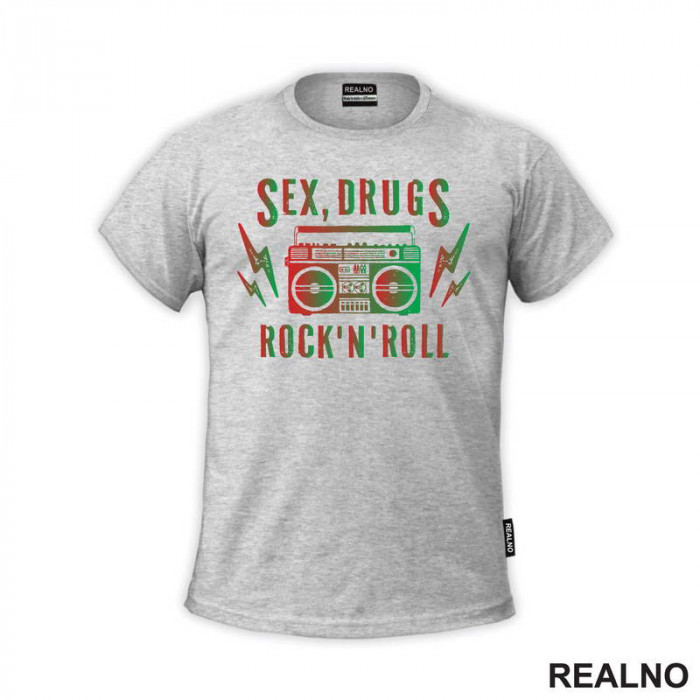 Sex, Drugs, Rock 'N' Roll - Colors - Muzika - Majica