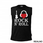 I Love Rock N' Roll - Guitar And Headphones - Muzika - Majica
