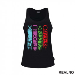 Eat, Play, Sleep, Repeat - Colors - Geek - Majica