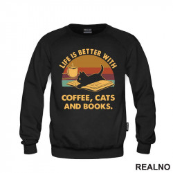 Life Is Better With Coffee, Cats and Books - Kafa - Duks