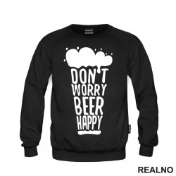 Don't Worry Beer Happy - Beer Glass - Humor - Duks Don't Worry Beer Happy - Beer Glass - Humor - Duks