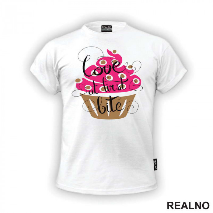 Love At First Bite - Cupcake - Hrana - Food - Majica Love At First Bite - Cupcake - Hrana - Food - Majica