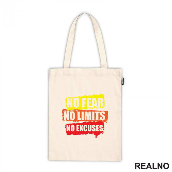 No Fear, No Limits, No Excuses - Orange - Motivation - Quotes - Ceger