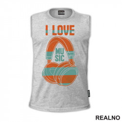 I Love Music - Colors - Muzika - Majica