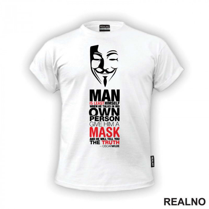 Give Him A Mask - Oscar Wilde - V for Vendetta - Filmovi - Majica