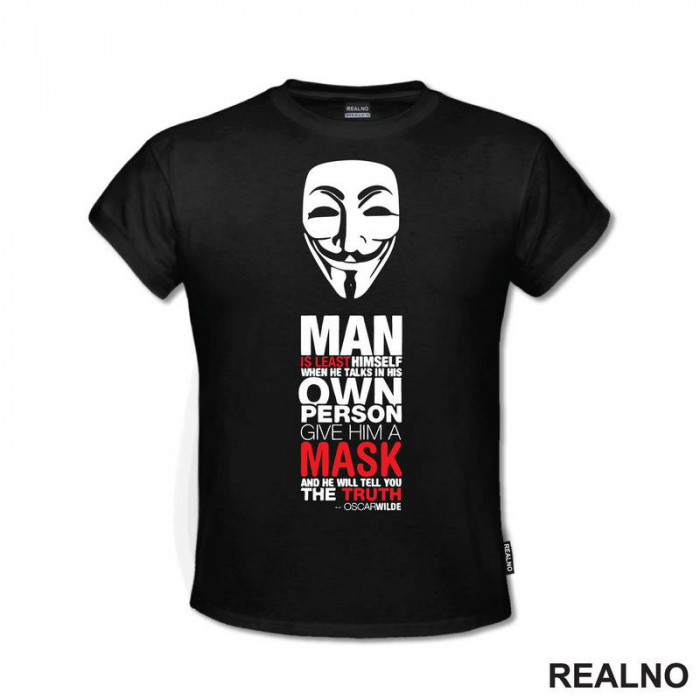 Give Him A Mask - Oscar Wilde - V for Vendetta - Filmovi - Majica