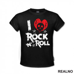 I Love Rock 'N' Roll - Skull - Muzika - Majica