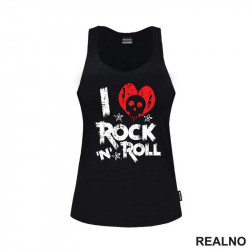I Love Rock 'N' Roll - Skull - Muzika - Majica
