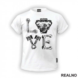 Love Garage - Parts - Radionica - Majstor - Majica Love Garage - Parts - Radionica - Majstor - Majica