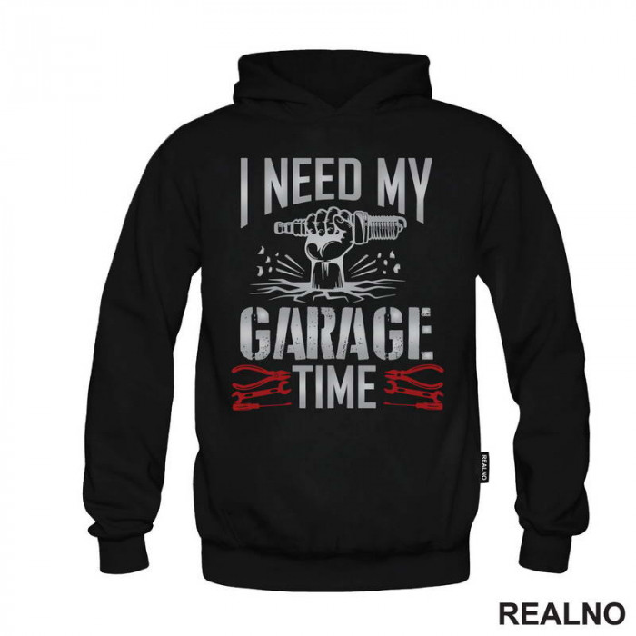 I Need My Garage Time - Red And Grey - Radionica - Majstor - Duks