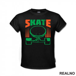 Skate - Green And Orange - Sport - Majica