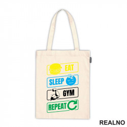 Eat, Sleep, Gym, Repeat - Symbols - Trening - Ceger Eat, Sleep, Gym, Repeat - Symbols - Trening - Ceger