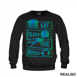 Eat, Sleep, Dive, Repeat - Symbols - Diving - Ronjenje - Duks Eat, Sleep, Dive, Repeat - Symbols - Diving - Ronjenje - Duks