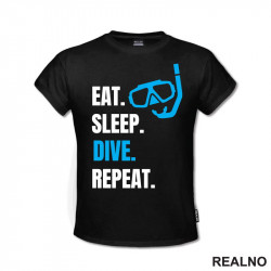 Eat, Sleep, Dive, Repeat - Blue - Diving - Ronjenje - Majica Eat, Sleep, Dive, Repeat - Blue - Diving - Ronjenje - Majica