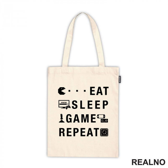 Eat, Sleep, Game, Repeat - Symbols - Pacman - Geek - Ceger