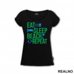 Eat, Sleep, Beach, Repeat - Planinarenje - Kampovanje - Priroda - Nature - Majica