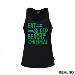 Eat, Sleep, Beach, Repeat - Planinarenje - Kampovanje - Priroda - Nature - Majica