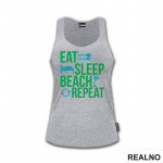 Eat, Sleep, Beach, Repeat - Planinarenje - Kampovanje - Priroda - Nature - Majica
