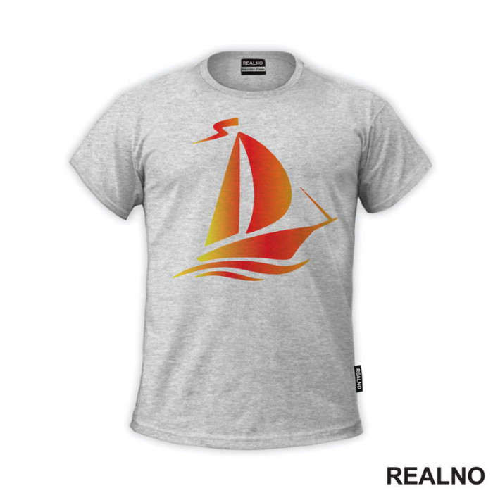 Sailing Boat - Orange - Planinarenje - Kampovanje - Priroda - Nature - Majica