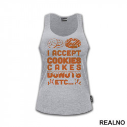 I Accept Cookies. Cakes, Donuts, Etc - Hrana - Food - Majica