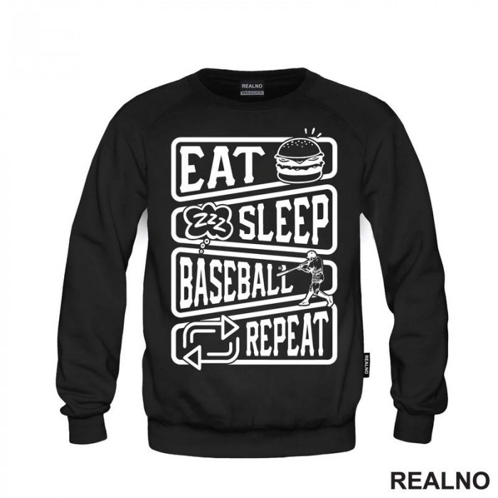 Eat, Sleep, Baseball, Repeat - Symbols - Sport - Duks