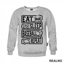 Eat, Sleep, Baseball, Repeat - Symbols - Sport - Duks