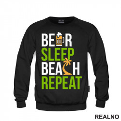 Beer, Sleep, Beach, Repeat - Colors - Humor - Duks Beer, Sleep, Beach, Repeat - Colors - Humor - Duks
