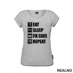 Eat, Sleep, Fix Cars, Repeat - Symbols - Radionica - Majstor - Majica