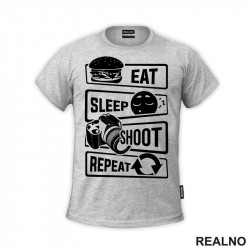 Eat, Sleep, Shoot, Repeat - Symbols - Photography - Majica