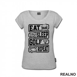 Eat, Sleep, Golf, Repeat - Symbols - Sport - Majica