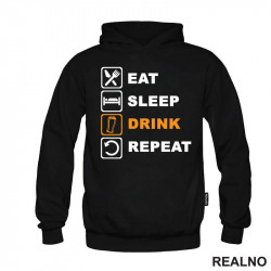 Eat, Sleep, Drink, Repeat - Symbols - Beer - Humor - Duks Eat, Sleep, Drink, Repeat - Symbols - Beer - Humor - Duks