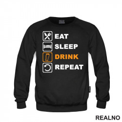 Eat, Sleep, Drink, Repeat - Symbols - Beer - Humor - Duks Eat, Sleep, Drink, Repeat - Symbols - Beer - Humor - Duks