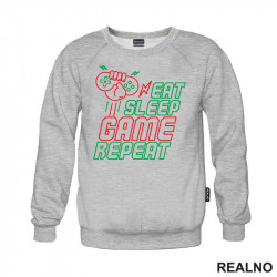 Eat, Sleep, Game, Repeat - Green And Red - Geek - Duks Eat, Sleep, Game, Repeat - Green And Red - Geek - Duks