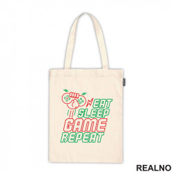 Eat, Sleep, Game, Repeat - Green And Red - Geek - Ceger