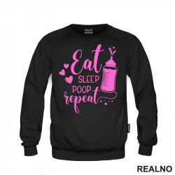 Eat, Sleep, Poop, Repeat - Pink - Bebe - Duks Eat, Sleep, Poop, Repeat - Pink - Bebe - Duks