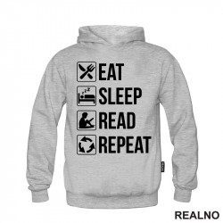 Eat, Sleep, Read, Repeat - Symbols - Books - Čitanje - Duks