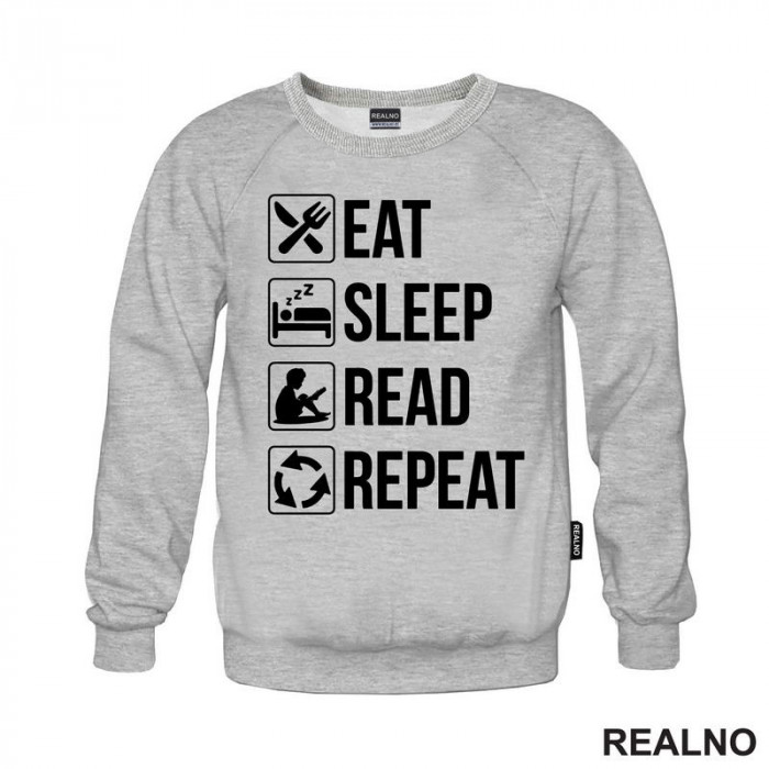 Eat, Sleep, Read, Repeat - Symbols - Books - Čitanje - Duks