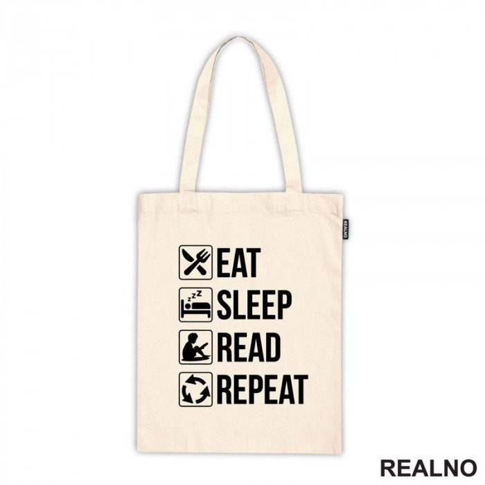 Eat, Sleep, Read, Repeat - Symbols - Books - Čitanje - Ceger
