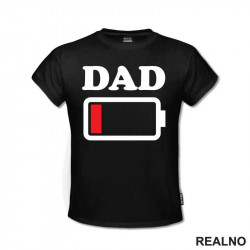 Dad - Low Battery - Humor - Mama i Tata - Ljubav - Majica