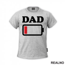 Dad - Low Battery - Humor - Mama i Tata - Ljubav - Majica